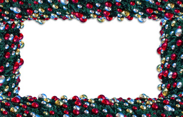 Christmas card - Decorated Christmas tree with empty white space