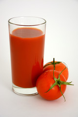 Tomato juice in a glass