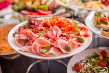 Prosciutto on plate