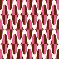 Wavy retro background. Seamless pattern.Vector. レトロパターン