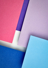 obliquely stacked colored paper