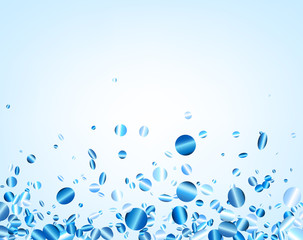 Blue background with glossy confetti.