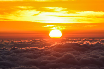 Sunrise with fog and cloud at Kew Mae Pan ,Doi Inthanon National Park, Thailand.