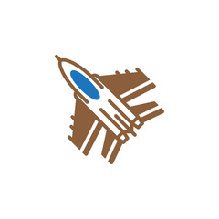 Jet fighter aircraft icon vector, filled flat sign, solid colorful pictogram isolated on white. Symbol, logo illustration