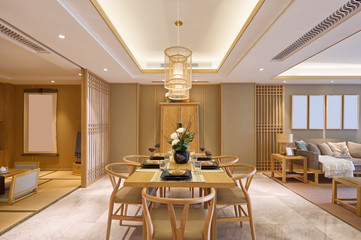 interior of modern dining room