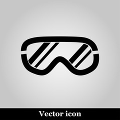 Ski goggles icon on grey background, vector illustration