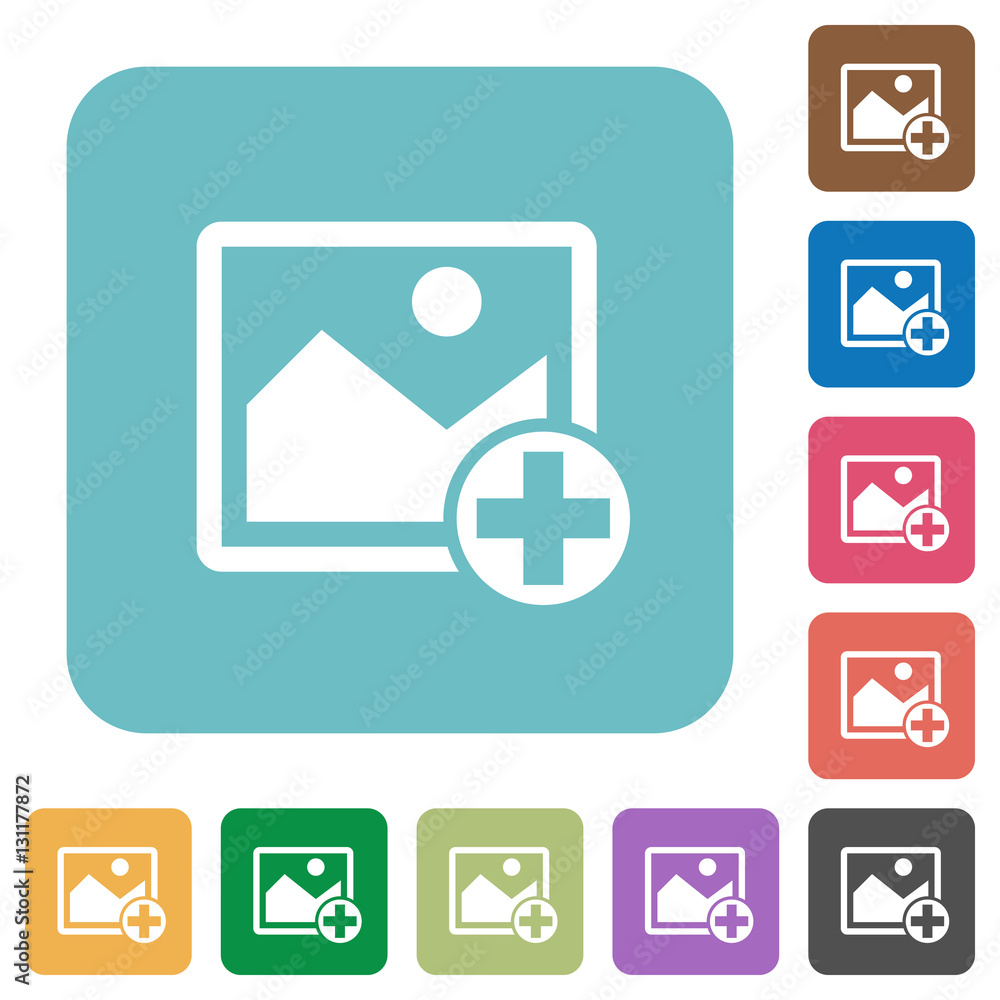 Poster add new image rounded square flat icons