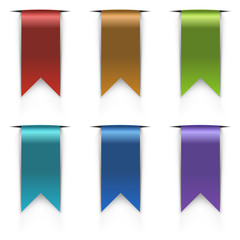 Color flag tags vector set
