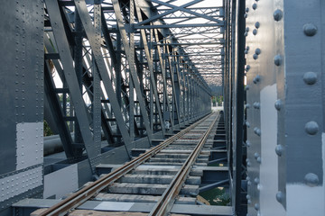 Iron bridge and train line