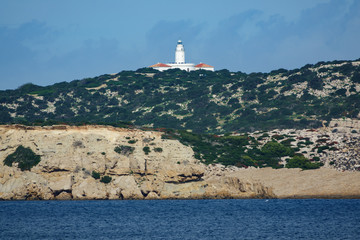 Lighthouse over island