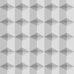 Seamless white wall white 3D vector pattern.