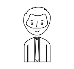 businessman avatar line icon vector illustration design