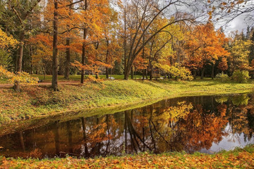 autumn landscape in Pavlovsk park, Saint Petersburg