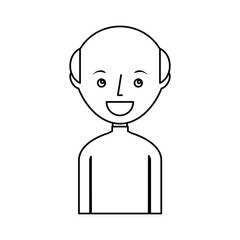 young man bald avatar character vector illustration design