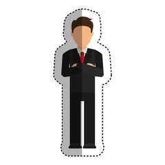 businessman avatar line icon vector illustration design