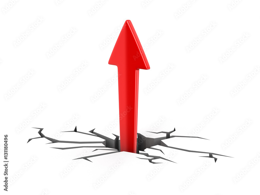Poster arrow up. image with clipping path
