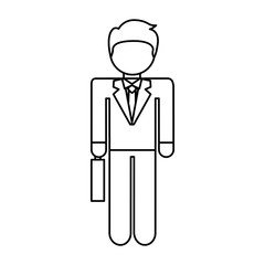 businessman avatar line icon vector illustration design