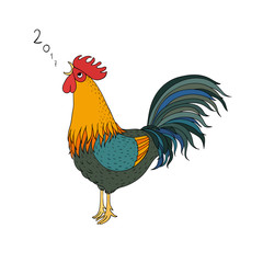 Rooster. Cartoon cock.