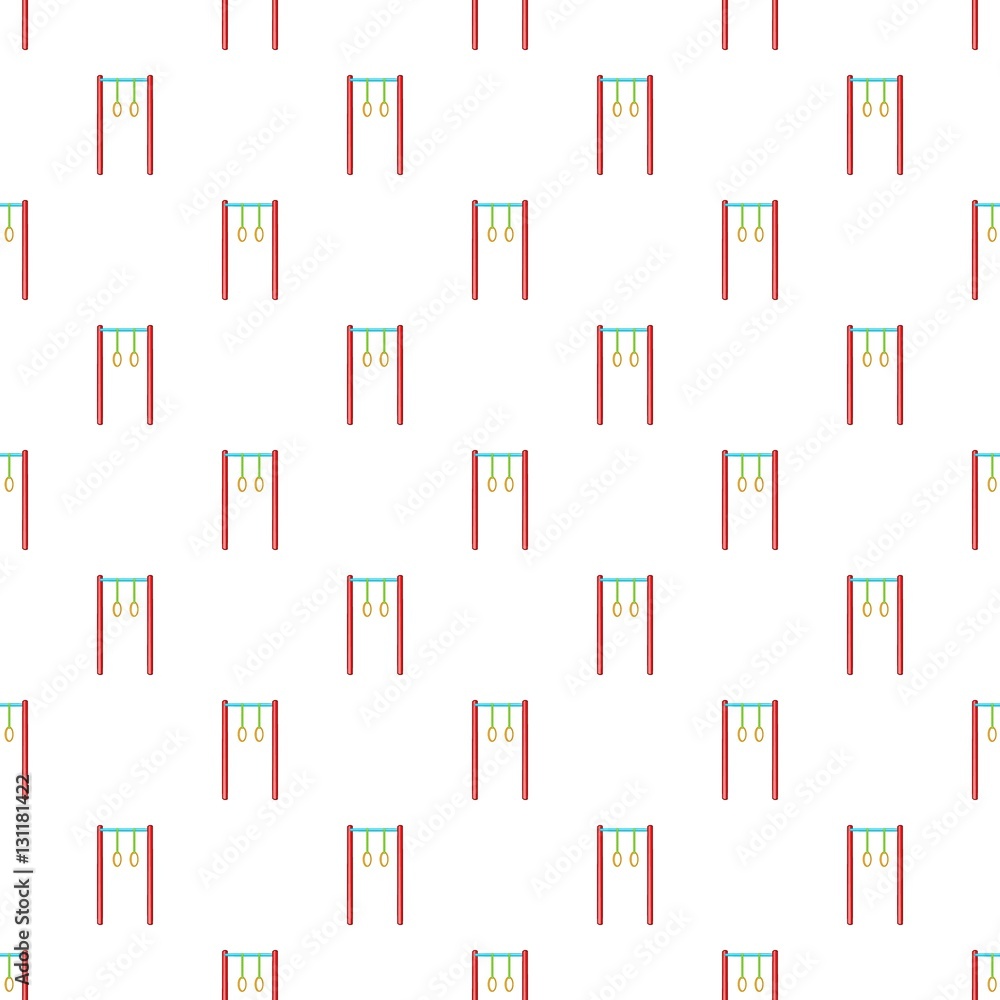 Poster horizontal bar with rings pattern. cartoon illustration of horizontal bar with rings vector pattern 