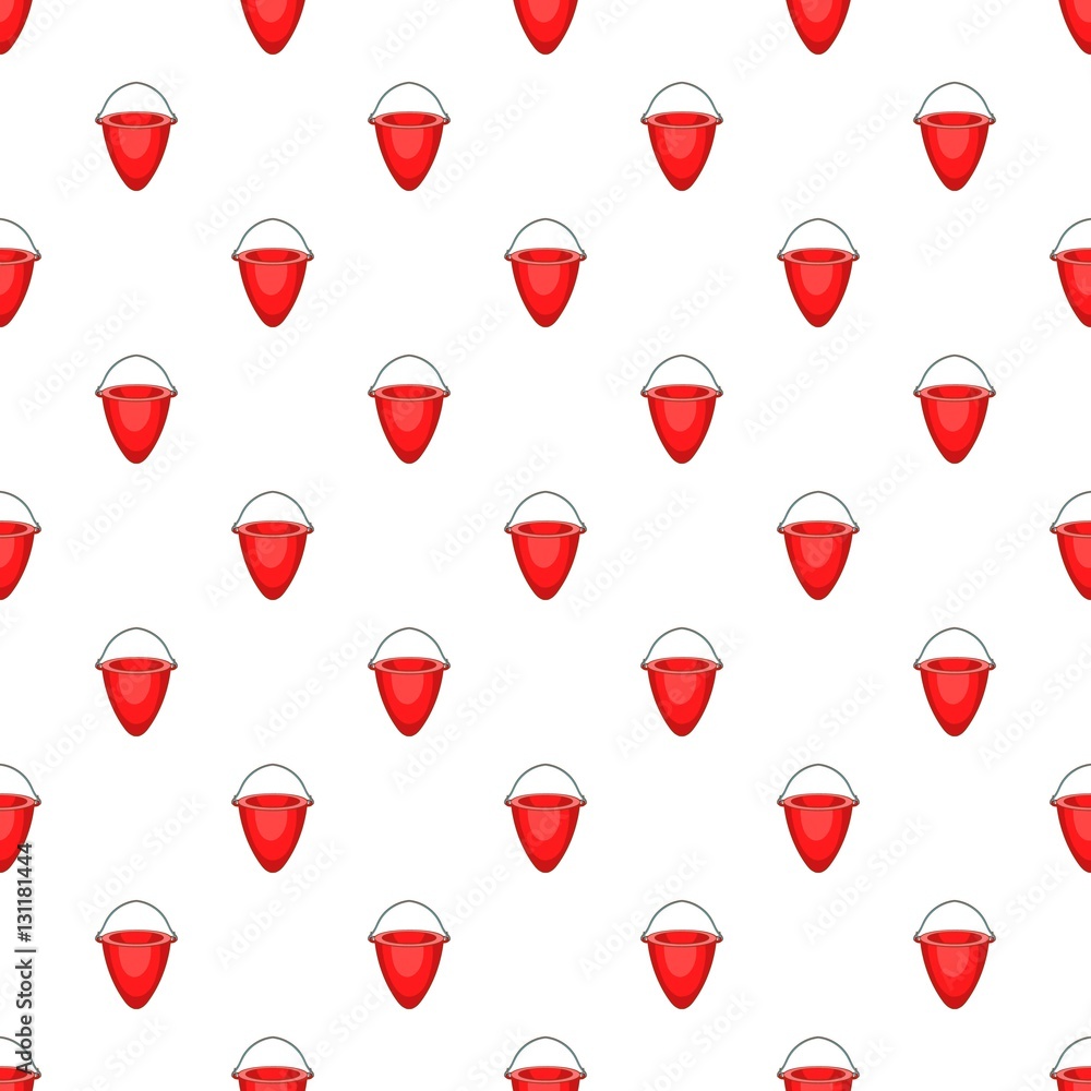 Poster fire bucket pattern. cartoon illustration of fire bucket vector pattern for web