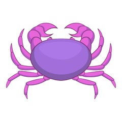 Violet crab icon. Cartoon illustration of crab vector icon for web design