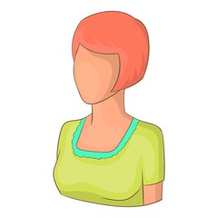 Girl with short hair avatar icon. Cartoon illustration of avatar vector icon for web design