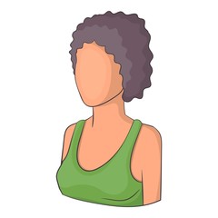 Young girl avatar icon. Cartoon illustration of avatar vector icon for web design