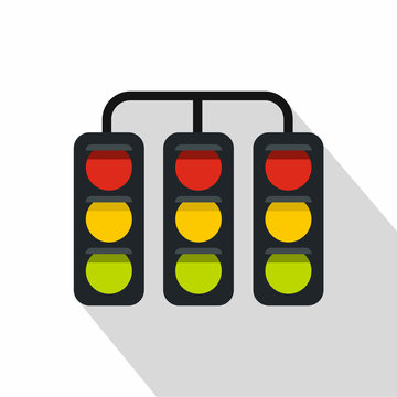 Sport traffic light icon. Flat illustration of sport traffic light vector icon for web isolated on white background