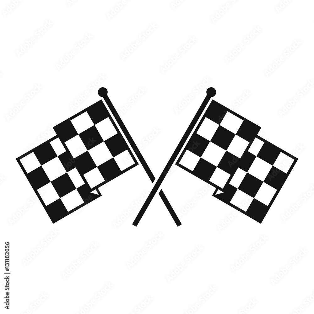 Poster checkered racing flags icon. simple illustration of chequered flags vector icon for web