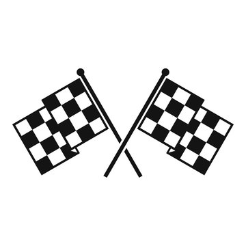 Checkered racing flags icon. Simple illustration of chequered flags vector icon for web