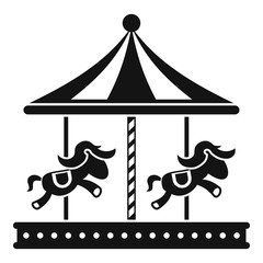 Merry go round horse ride icon. Simple illustration of merry go round horse ride vector icon for web