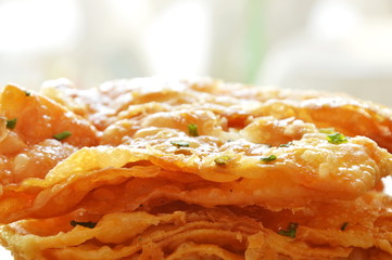 crispy sweet Roti Indian food made of flour on dish