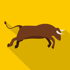 Bull icon. Flat illustration of bull vector icon for web
