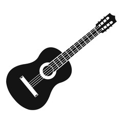 Guitar icon. Simple illustration of guitar vector icon for web - obrazy, fototapety, plakaty