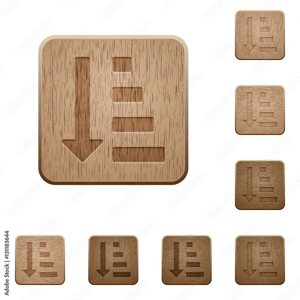 Poster ascending ordered list mode wooden buttons