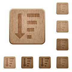 Descending ordered list mode wooden buttons