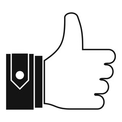 Thumbs up icon. Simple illustration of thumbs up vector icon for web