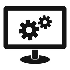 Monitor settings icon. Simple illustration of monitor settings vector icon for web