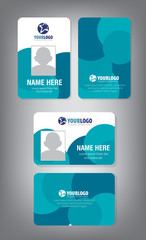 Vertical and Horizontal Identification id cards set Vector illustration