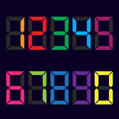 multicolored figures. colors of rainbow . e-numbers. vector illustration