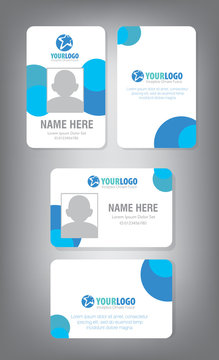 Vertical and Horizontal Identification id cards set Vector illustration