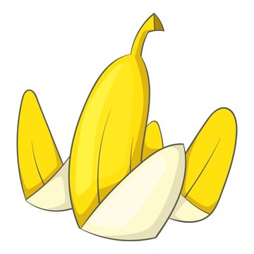 Banana Peel Icon. Cartoon Illustration Of Banana Peel Vector Icon For Web