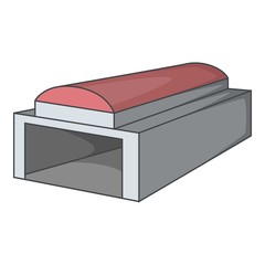 Hangar with the door open icon. Cartoon illustration of hangar with the door open vector icon for web