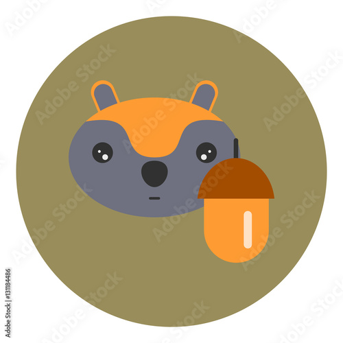 "Vector icon in flat design on colorful background Weasel" Stock image