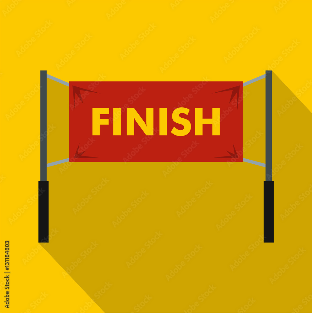 Poster finish line icon. flat illustration of finish line vector icon for web isolated on yellow background