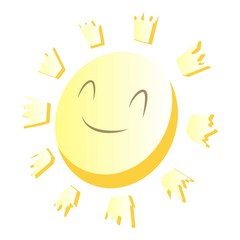 Sun icon. Cartoon illustration of sun vector icon for web design