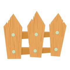 Wooden fence icon. Cartoon illustration of wooden fence vector icon for web design