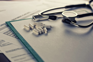 prescription cardiologist stethoscope