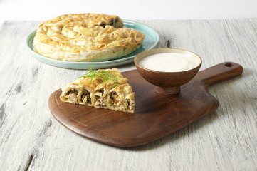 Meat pie Burek, Turkish, Greek and Balkan cuisine