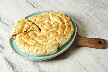 Meat pie Burek, Turkish, Greek and Balkan cuisine